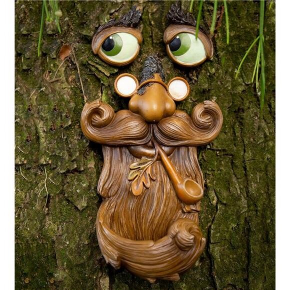 Tree Faces Decor Outdoor – Tree Hugger Yard Art Garden Decoration – Unique Bird - Picture 1 of 5